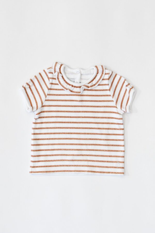 T-Shirt mit Glitzerstreifen Gr.74 | Petit Bateau