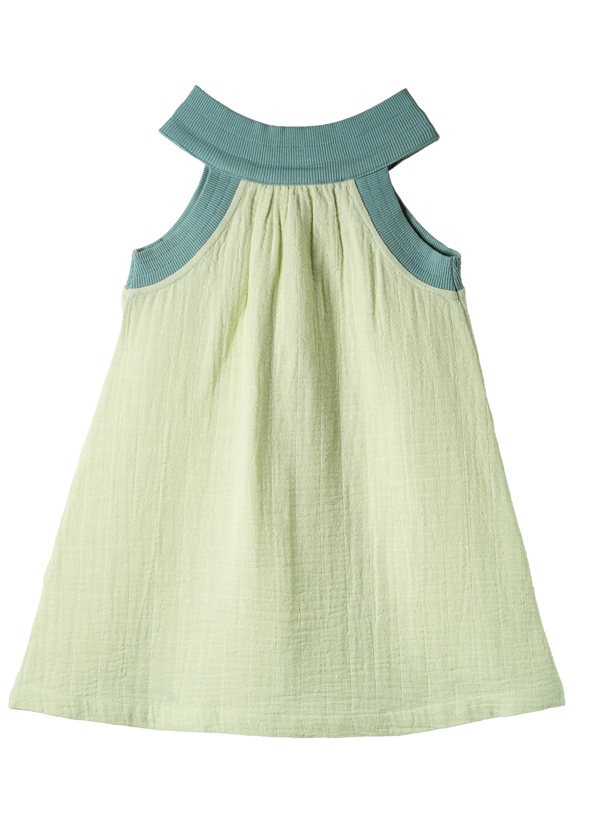 Ava Summer Dress Greens Organic Cotton GOTS