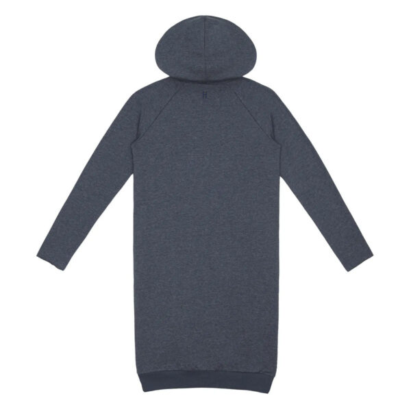 Little Hedonist cozy navy blue organic oversized dress.