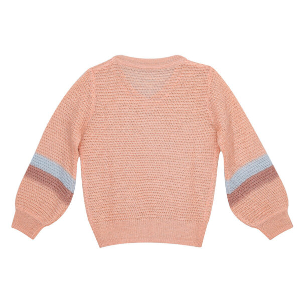 Little Hedonist V-Neck Knitted Jersey Sandy V-Neck Knitted Jersey in Evening Sand. For this jersey for girls we use recycled materials. Sustainable kids clothing!