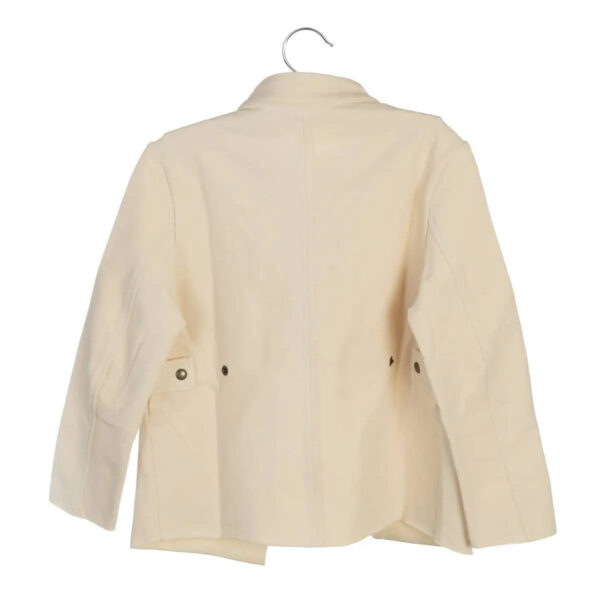 Little Hedonist off-season organic jacket with chic push-button wrap closure in Light Beige