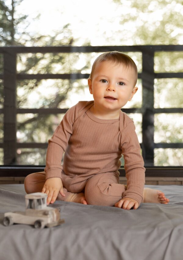 Overall play-suit long sleeve Play of Colors Ochre | Organic by Feldman – Bild 5