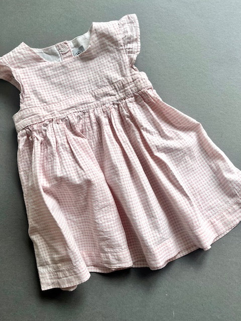 luftiges, weites Kleid von Petit Bateau mit Vichy Karo in Gr 18 Monate