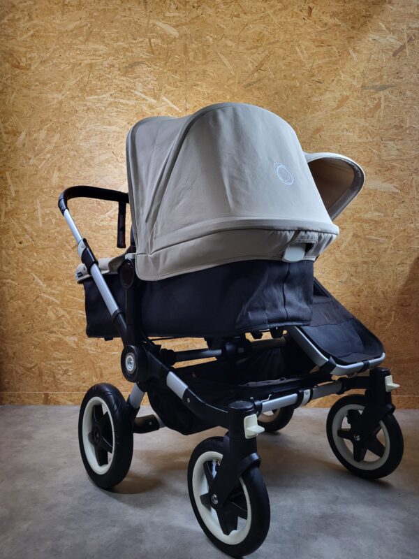 Bugaboo - Donkey Zwillingskinderwagen Geschwisterwagen (2 Sitze / 2 Babywanne) - Weiß in Gutem Zustand / Gut