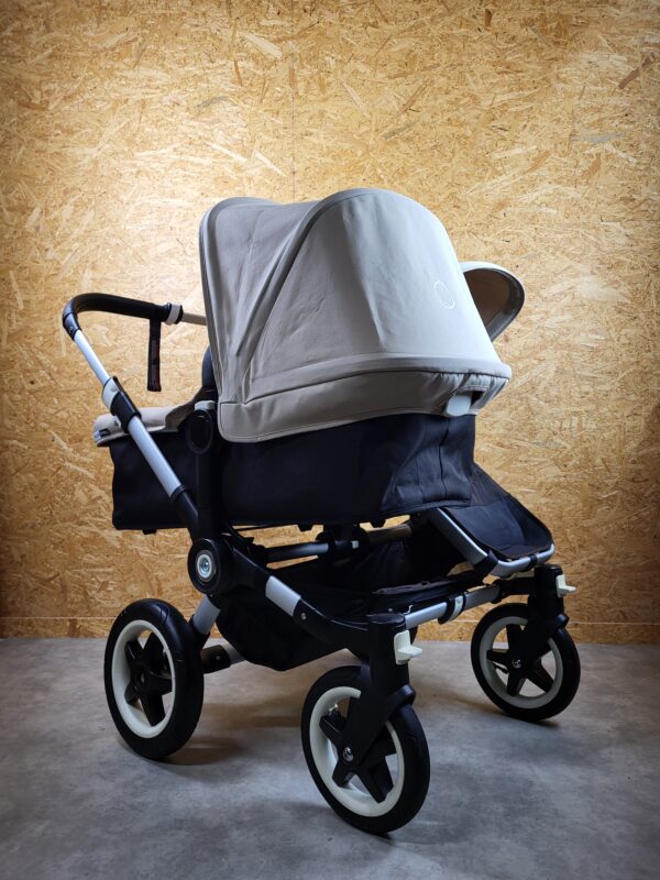 Bugaboo - Donkey Zwillingskinderwagen Geschwisterwagen (2 Sitze / 2 Babywanne) - Weiß in Gutem Zustand / Gut