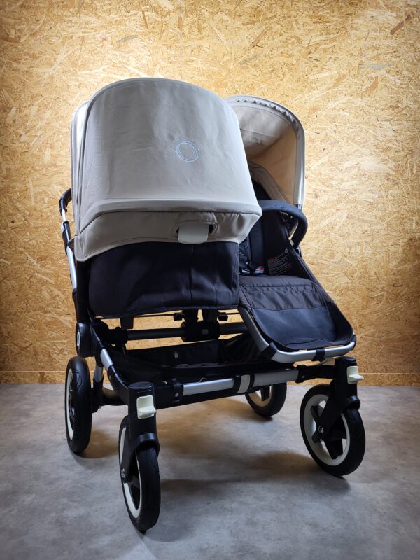 Bugaboo - Donkey Zwillingskinderwagen Geschwisterwagen (2 Sitze / 2 Babywanne) - Weiß in Gutem Zustand / Gut